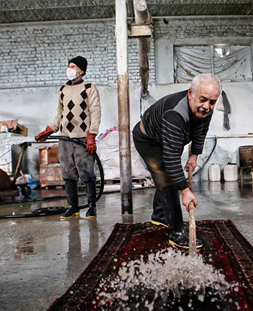 شستشوی سنتی قالی در قالیشویی هفت تیر کرج 