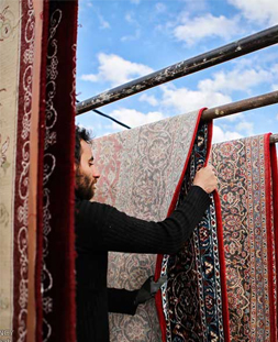 خشک کردن قالی در قالیشویی هفت تیر کرج 