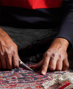 رفو گری قالی در قالیشویی هفت تیر کرج 
